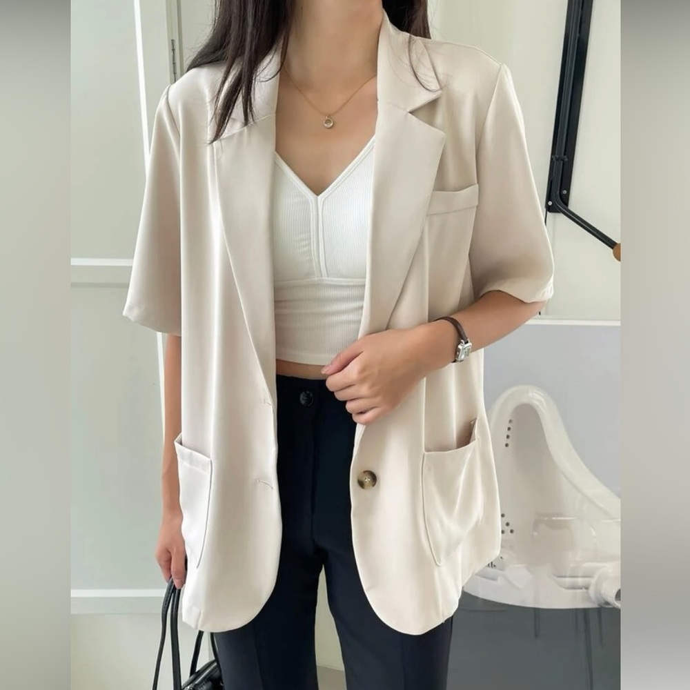 Lapel Neck Dual Pocket Blazer